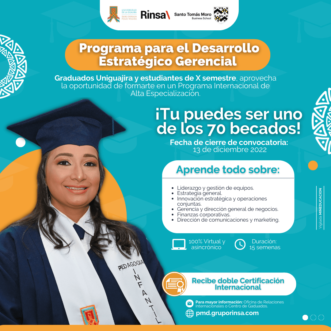 CONVOCATORIA DE BECAS PMD - Program for Management Development para graduados de la universidad de la Guajira