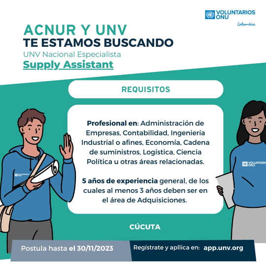 NUNV Especialista Supply Assistant - Cúcuta